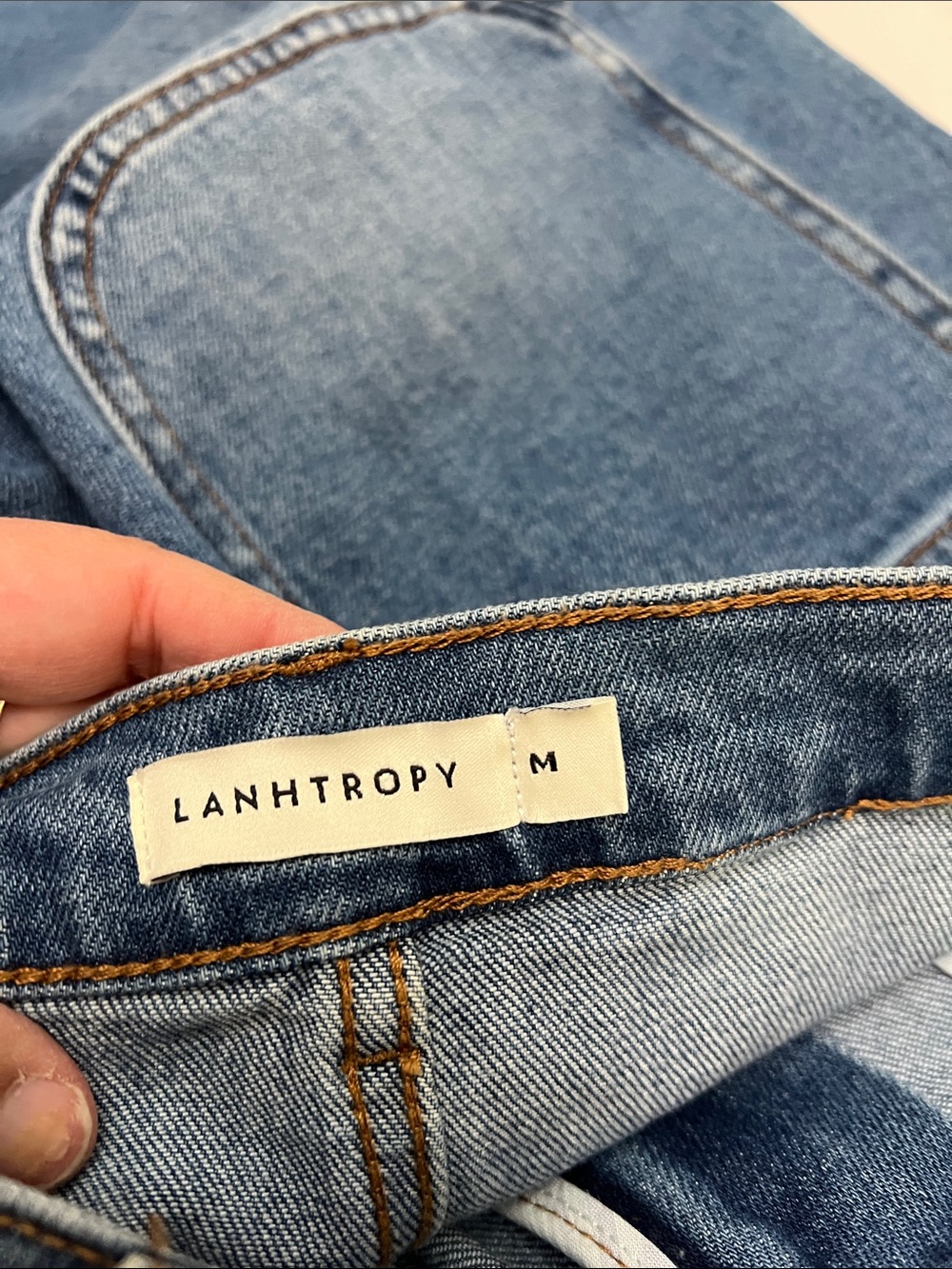 LANHTROPY ambar denim Barrel pant jeans in washed indigo Size Medium - Picture 11 of 16